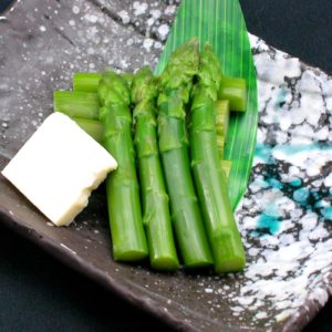 Grilled buttered asparagus